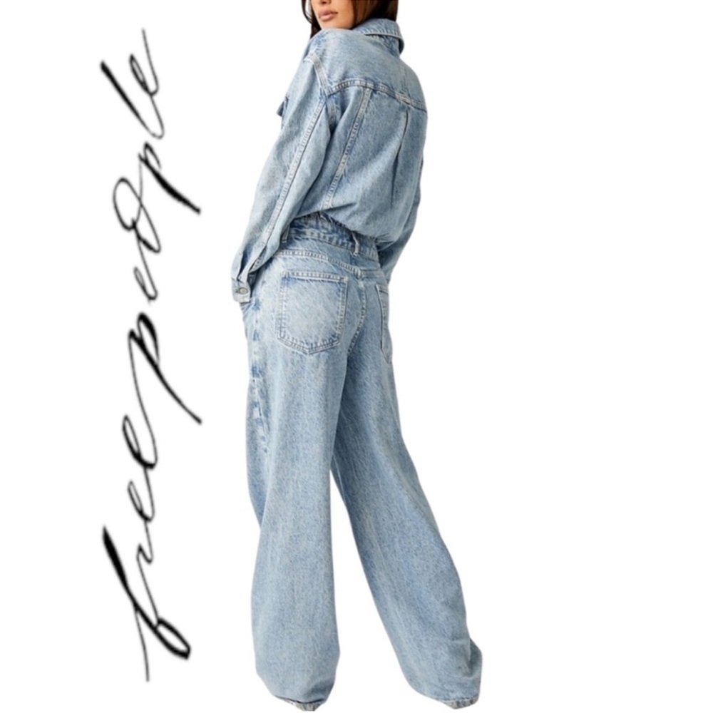 Free People Touch the Sky Denim Jumpsuit - Picture 2 of 7